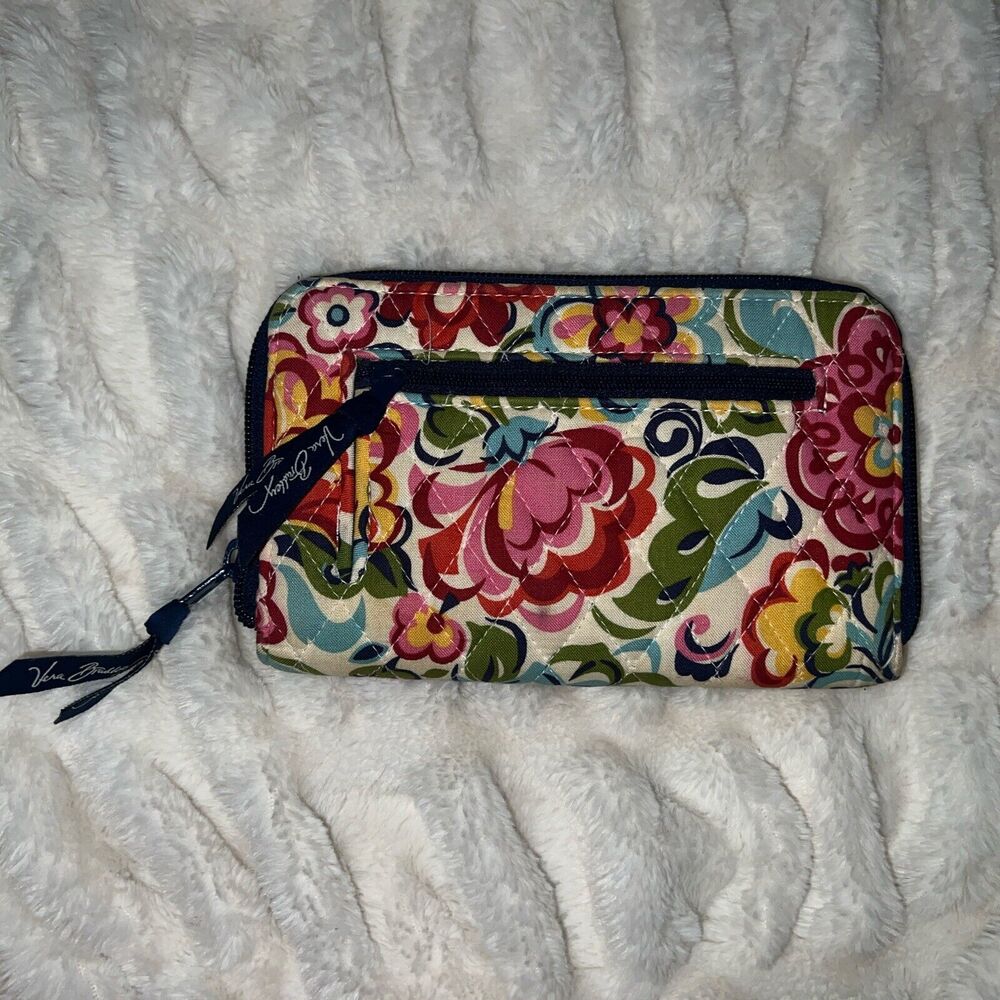 Vera Bradley Womens Floral Wallet Daily Travel Trip Work‎ Casual Flowers - Picture 2 of 3